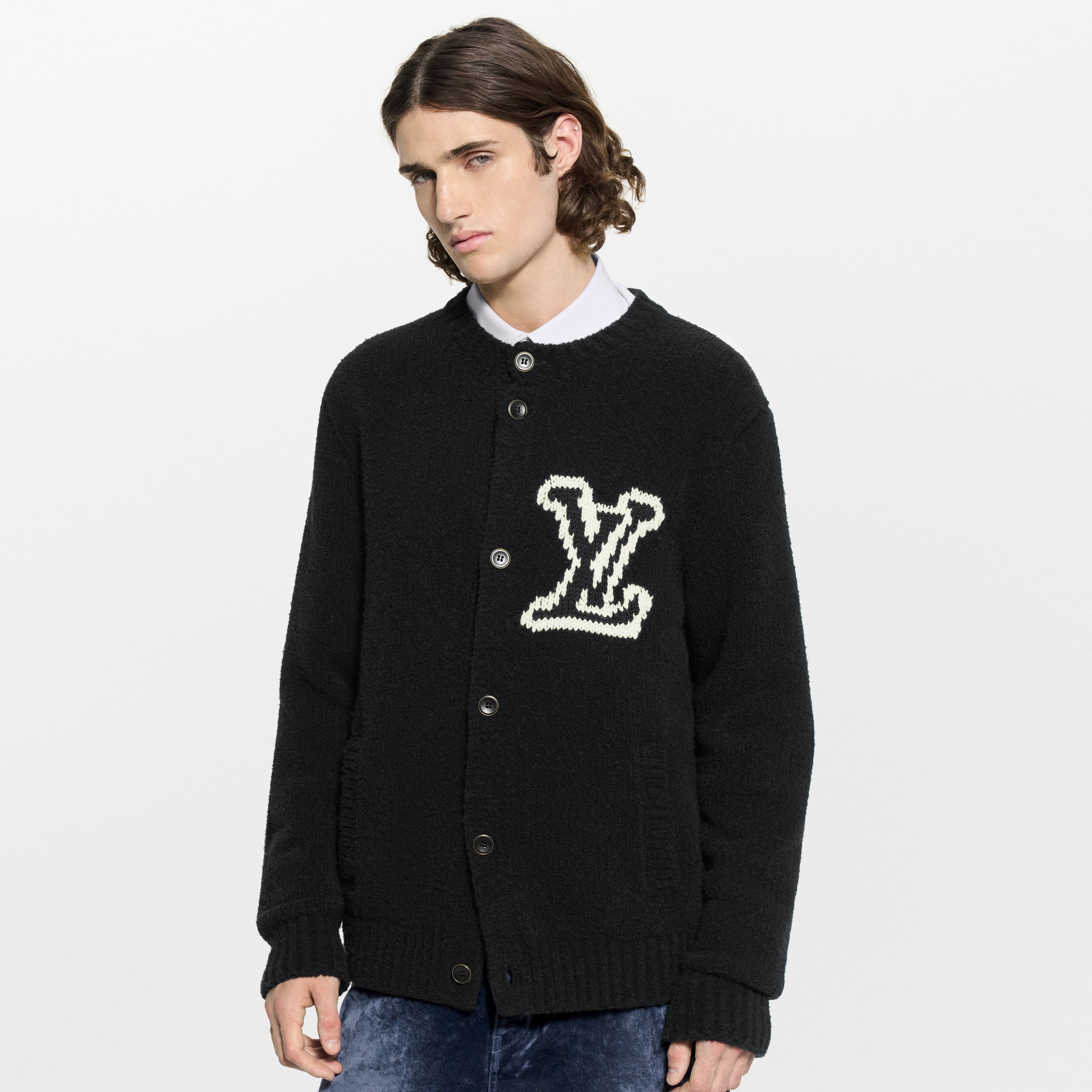 Chunky Intarsia Signature Cardigan - Men - Ready-to-Wear Chunky Intarsia Signature Cardigan - Men - Ready-to-Wear